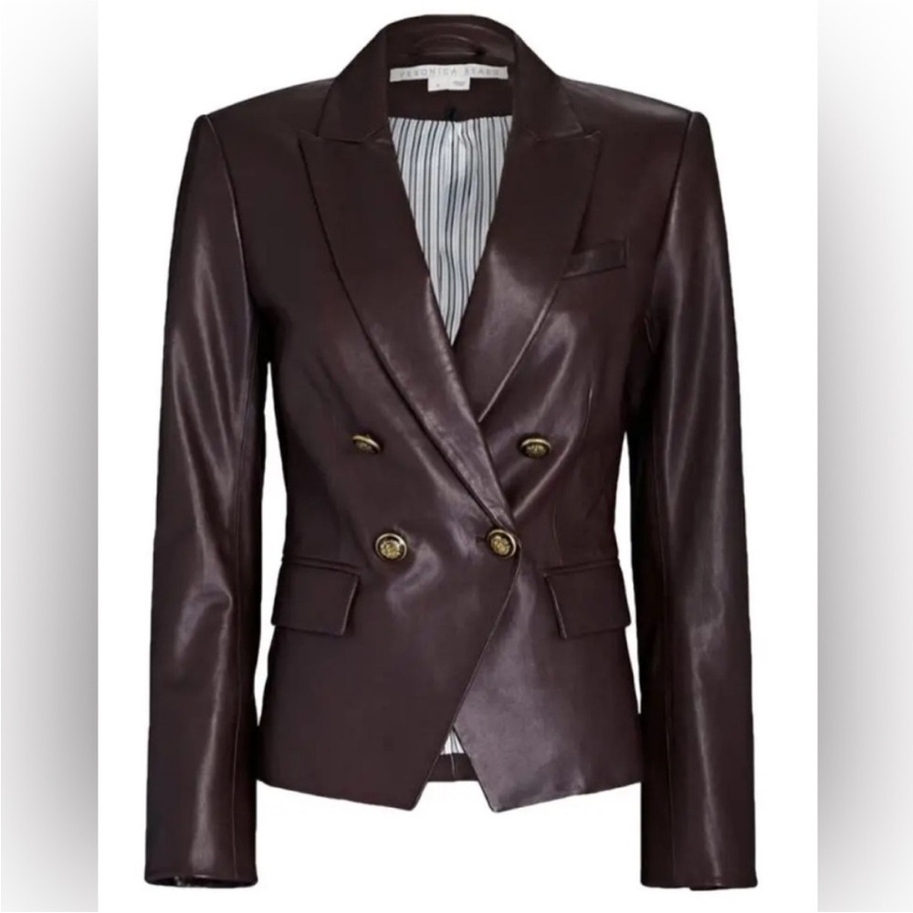 Veronica Beard Gail Dickey Leather Blazer
